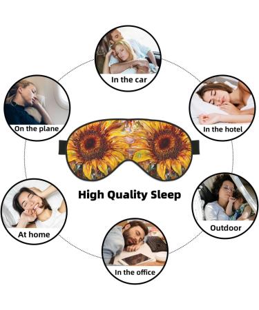Sleep Mask Eye for Women & Men - Reusable Soft Blackout Eye Mask | Travel & Camping Essentials | Sunflower Print Gifts - Buy Online on GoSupps.com