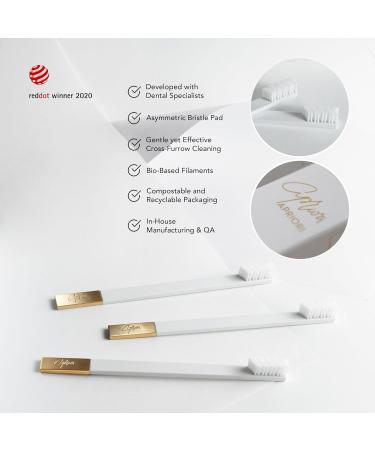APRIORI White Gold Medium Premium Toothbrush 1 Piece | Luxury Oral Care | International Shipping Available - Buy Online on GoSupps.com