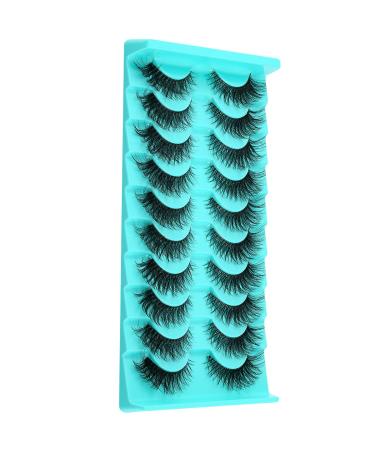 Clear Band Russian Volume Fluffy Strip Lashes - 10 Pairs Naturally Wispy D Curly False Eyelashes - Look Like Extensions - Buy Online on GoSupps.com