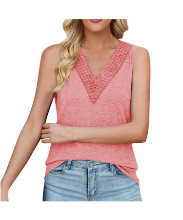 Cotton women tank top patchwork Unterhemden Women V-neck for summer cami blouses top tops sleeveless camisole shirt tops women elegant underhirts shirt loose 2024 new pink xxl