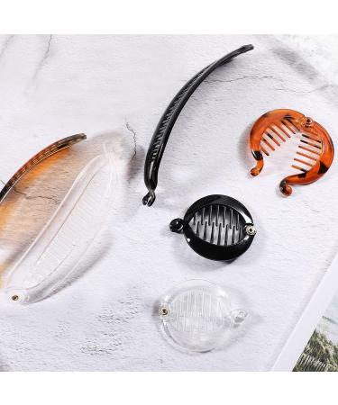 9-Piece French Banana Clip Hair Comb Set for Women - Black, Tortoise & Transparent Styles - Interlocking Styling Accessories - Buy Online on GoSupps.com