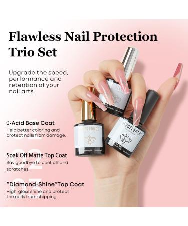 Modelones Gel Nail Kit with 48W Lamp - 12 Colors Pink Polish Set + UV LED Lamp - Starter Kit with Top & Base Coat for DIY Manicure - Buy Online on GoSupps.com