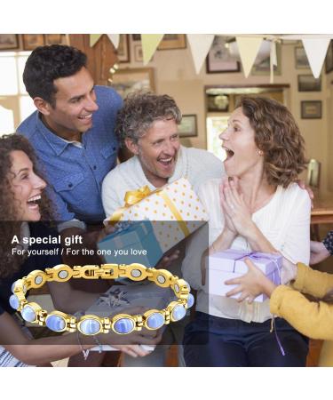 Jeroot Titanstahl Magnetic Band for Women - Adjustable 3500 Gauss Magnetic Wrist Bracelet with Tools - Stylish Purple Jewelry - Buy Online on GoSupps.com