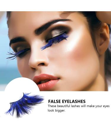 FRCOLOR Blue False Eyelashes - Dramatic Cosplay & Halloween Costume Eyelashes - 1 Pair for Stunning Performance - Buy Online on GoSupps.com