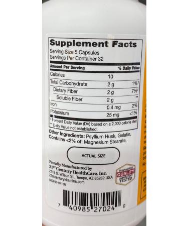 21st Century Psyllium Fiber 160 Capsules - 2pc - Buy Online on GoSupps.com