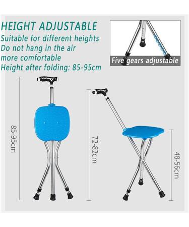 Walking Stick with Seat Folding Can Withstand 300 pounds of Travel Crutches with LED Lights Adjustable Height Suitable for The Elderly and Young People HGCHH Smooth Sailing - Buy Online on GoSupps.com