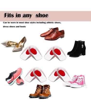 AMTAM 4 Pairs of Gel Heel Cups Shoe Inserts for Plantar Fasciitis Heel Protector Cups for Plantar Fasciitis Support Heel Spur Relief Inserts for Achilles Pain Relief Fascia Support Sore Feet-Red - Buy Online on GoSupps.com