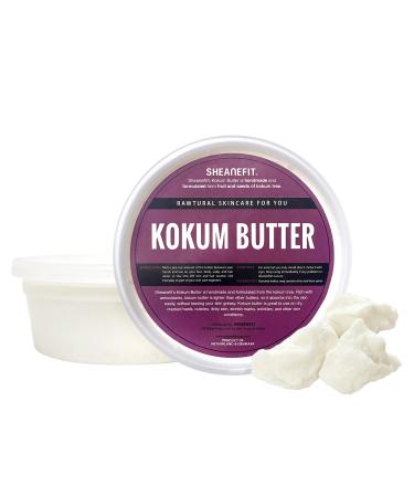 Sheanefit Raw Natural Kokum Butter  Natural Body Butter  Colorless Quick Absorbing Moisturizing For Face & Body (8 OZ) 8 Ounce (Pack of 1)