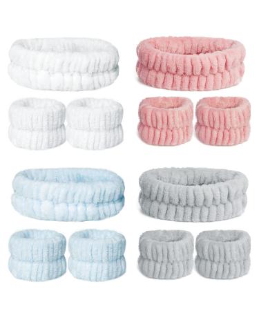 12 Pieces Spa Facial Headband Women Makeup Headband Girls Washing Face Headband Soft Microfiber Spa Wrist Washband Ladies Spa Hair Wraps Headbands for Washing Face Shower Makeup Bath (Pink, White, Blue, Grey) - Buy Online on GoSupps.com