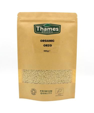 Organic Orzo (Risoni) - Certified Organic Non-GMO Vegan No Additives No Preservatives Resealable Bag by Thames Organic 1kg - Buy Online on GoSupps.com