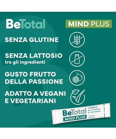 BeTotal Be Total Mind Plus Food Supplement of Magnesium Potassium and Vitamin B to support the energy metabolism of adults gluten and lactose free* 20 sachets - Buy Online on GoSupps.com