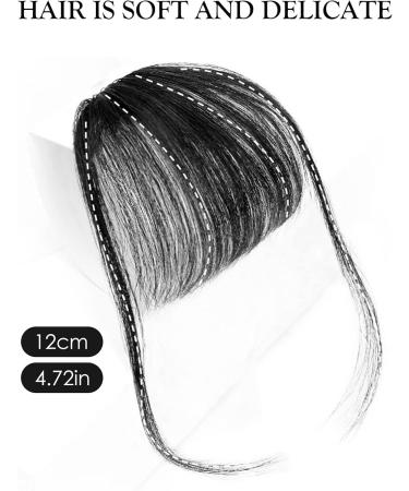 Clip in Bangs Real Human Hair Thin Bangs Clip on Air Bangs Natural Fashion Fringe Wispy Bangs Hair Extensions for Women(Natural Black) - Buy Online on GoSupps.com