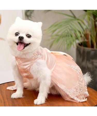 Pet Dog Dress Bowknot Princess Dress Puppy Tutu Skirt Girl Outfit for Dog Cat (L Pink) L Pink - Buy Online on GoSupps.com