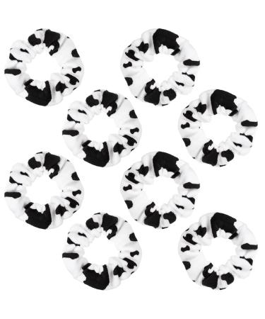 Zeyune 8 Pieces Cow Hair Scrunchies Cow Hair Ropes Cow Elastic Hair Ties Cow Hair Bands Headwear Hair Accessories for Women Girls Hair Styling Decoration  8 Count (Pack of 1)