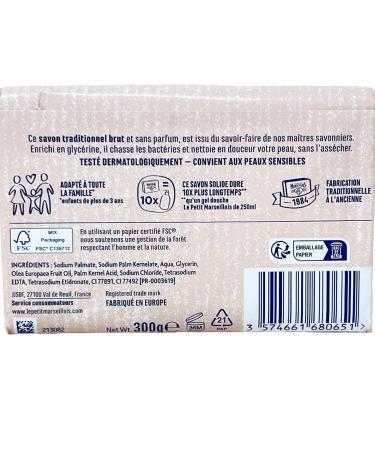 Le Petit Marseillais Savon Brut - Unscented French Marseille Soap Bar 10.5 oz - Buy Online on GoSupps.com