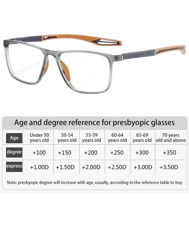 Kyaoayo Anti-Blue Light Reading Glasses - Ultra-Light Self-Tinting Varifocals for Men & Women - UV Protection Sports Glasses - Gray & Yellow 2.5x - Buy Online on GoSupps.com