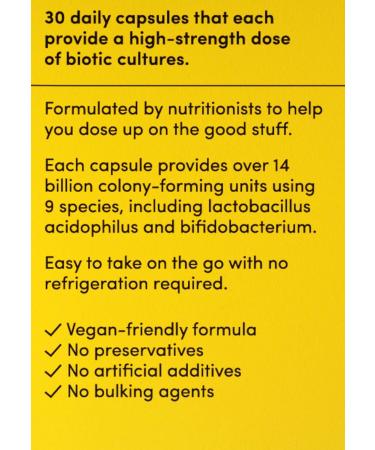 Vitl Daily Biotic - 30 Vegan Capsules - 9 Probiotic Strains - Gut Friendly Bacteria Blend - Digestive Support - 1 Month Supply - Buy Online on GoSupps.com