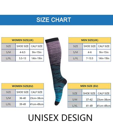 Gebin 4 Pair Compression Stockings for Men & Women - 15-20 mmHg Knee Socks for Sports Running Travel - Size S/M - Buy Online on GoSupps.com