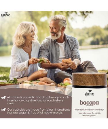 AKSHAR Ayurveda - Bacopa 500mg Brahmi Supplement, Rejuvenate System, Bacopa Pills to Support Cognitive Function for Adults, Vegan Cruelty Free Bacopa Monnieri (60 Count) - Buy Online on GoSupps.com