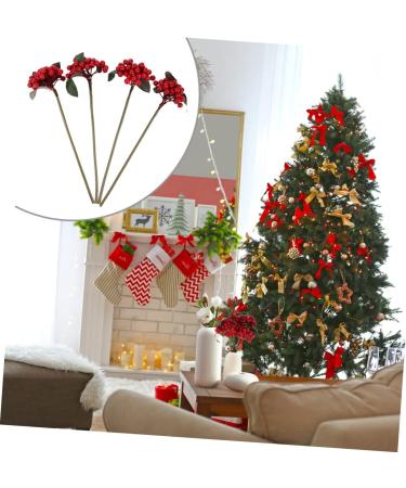 EXCEART 12 Pcs Berry Red Berries for Crafts Christmas Holiday Floral Stems Pine Tree Picks Faux Holly Berries Branches for Vase Christmas Simulation Berries Flowers Iron Wire Self Made - Buy Online on GoSupps.com
