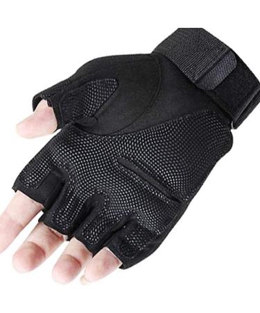 DDK Military Army Tactical Gloves - Fingerless Hard Knuckle Combat Gloves for Men - Black - Large - Buy Online on GoSupps.com