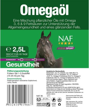 Natural Animal Feeds NAF Omega Oil 2.5 l (Pack of 1) - Buy Online on GoSupps.com