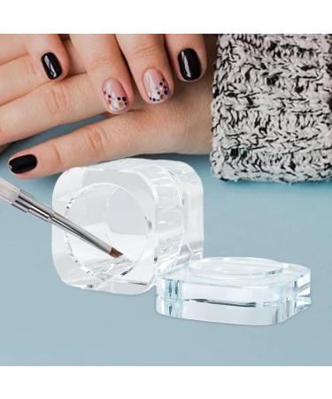 Colcolo Nail Art Glass Dish with Lid Glass Cup Easy to Clean for Salon Home Clear - Buy Online on GoSupps.com