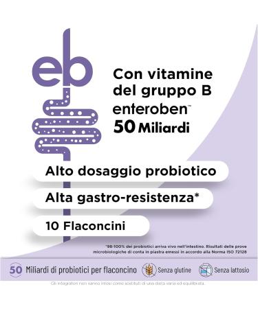  Enteroben Probiotic Action Lactic Ferment Dietary Supplement - Bacterial Load That Makes The Difference (50 MLD 10 Bottles) - Buy Online on GoSupps.com