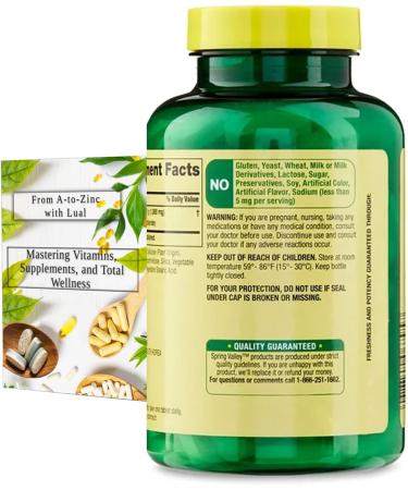 Spring Valley L-Lysine 1000mg Tablets | Immune Support Supplement | 100 Tablets Bundle with Diabetic Support Guide - Boost Health with Lysine - Buy Online on GoSupps.com