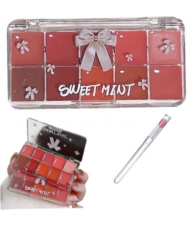 Palette de brillants l vres palette de brillants l vres en gel e 10 couleurs hydratantes rouge hautement pigment longue dur e pour les femmes et les filles usage quotidien - Buy Online on GoSupps.com