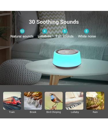 White Noise Machine with 30 Soothing Sounds, 7 Colors Night Light, 5 Timers - Portable Sound Machine for Baby & Adults - Buy Online on GoSupps.com