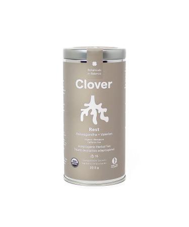 Clover Botanicals Organic Adaptogenic Tea: Rest - Ashwagandha + Valerian - 3 Pack (45 Compostable Pyramid Bags)