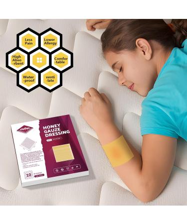 Manuka Honey Gauze Dressing 2x2 | Medical Grade Honey Patches for Wound Care | Pack of 10 for Faster Healing - Buy Online on GoSupps.com