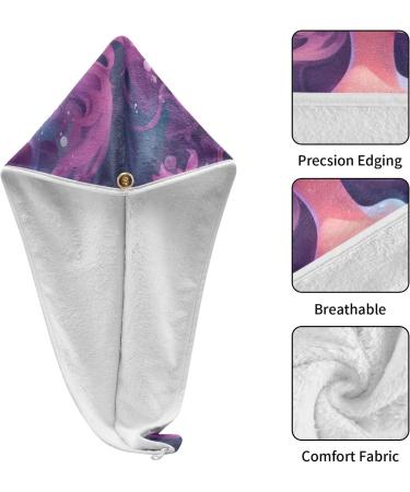 Purple Mermaid Hair Towel 2 Pack | Super Absorbent Quick Dry Turbans for Women & Girls - Buy Online on GoSupps.com