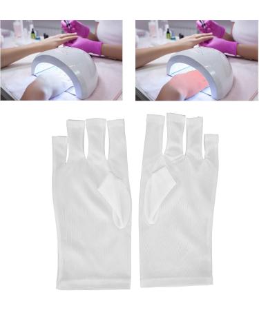 TITA-DONG Professional Manicure Gloves Stretchy Fingerless Fiber Cotton Nail Lamp Gloves for Home Salon Non Slip UV Protection Driving Gloves Summer Outdoor Gloves for Women and Girls(White) - Buy Online on GoSupps.com