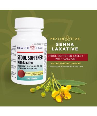 GeriCare Senna Plus Laxative Tablets - Natural Constipation Relief | 50mg Stimulant & 8.6mg Stool Softener | Gentle Bowel Movement Support - Buy Online on GoSupps.com