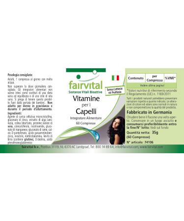 Buy Fairvital Hair Vitamins - High Dose 60 Tablets with Biotin Vitamin B12 Zinc & More - Best for Healthy Hair Growth - Buy Online on GoSupps.com