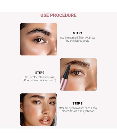 2024 New Magic Dark Brown Eyebrow Pencil - 3D 4 Fork Tip Eyebrow Pen Microblading Brow Pencil Precise Brow Pen Makeup 24 Hours Water-proof & Smudge-proof Natural Fine Stroke (04# Black) - Buy Online on GoSupps.com