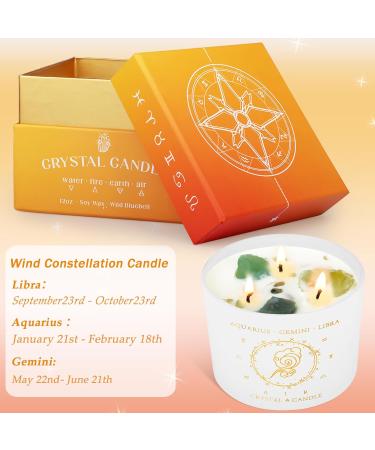 Healing Crystal Candle - Manifestation Candle with Crystals for Aquarius Gemini Libra | Spiritual Gifts for Women | Meditation Healing Candle - 12 Oz - Buy Online on GoSupps.com
