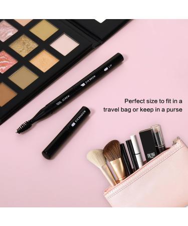 simarro 4 in 1 Makeup Brush Set Portable Travel Size Make Up Brushes Detachable Eyeshadow Brush Eyebrow Brush Screw Brush Lip Brush for Foundation Concealer and Powder Liquid (Black) - Buy Online on GoSupps.com