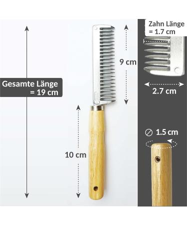 Mane Comb for Horse Donkey Made of Metal with Sturdy Wooden Handle (Wooden Handle) - Buy Online on GoSupps.com