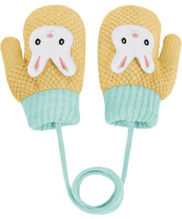 IPENNY Toddler Magic Stretch Mittens | Thick Plush Lined Winter Gloves for Baby Boys & Girls | Warm & Fluffy Full Finger Ski Gloves | Yellow | 0-6 Years - Buy Online on GoSupps.com