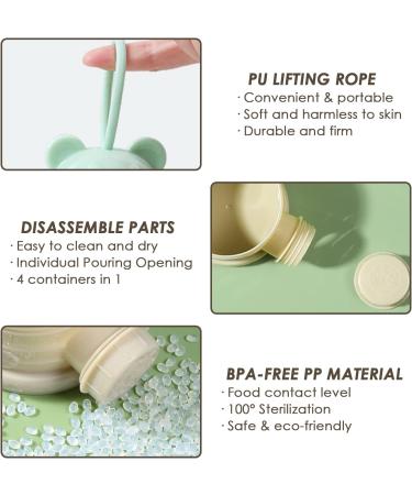 LAPONO Milk Powder Dispenser - Portable 4 Layer Baby Storage Container 240ml BPA Free - Non-Spill Snack/Grain/Food/Fruit Box for Infant Toddler - Green - Buy Online on GoSupps.com