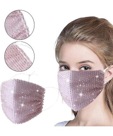 Shop Lieikic Women's Pink Glitter Mouth Protection - Washable Reusable & Breathable Neckerchief for Halloween & Parties - Buy Online on GoSupps.com