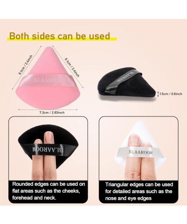Buy BLAAROOM 4-Piece Pure Velour Triangle Powder Puff Set - Perfect Makeup Tool for Loose Mineral Powder & Foundation - Pink - Buy Online on GoSupps.com