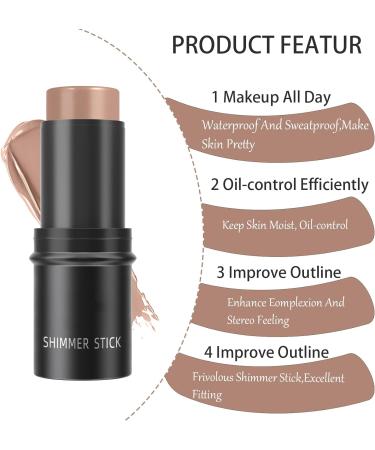 Matte Cream Blush Stick Highlighter | Waterproof & Long-lasting Face Makeup | Full Coverage Contour Stick for Cheeks, Lips & Eyeshadow | (04) 1.00 g - Pack of 1 - Buy Online on GoSupps.com