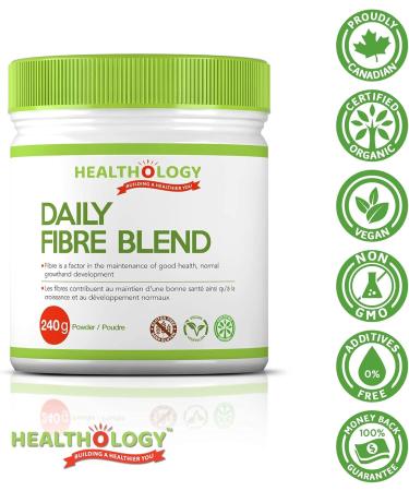 HEALTHOLOGY Daily Fibre Blend | Fibre Powder Supplement | Vegan & Certified Organic Fiber Source 240 gram - Buy Online on GoSupps.com