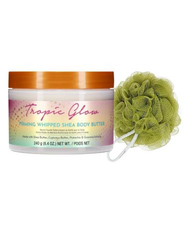 TreeHut Tropic Glow Firming Whipped Body Butter 8.4 oz - Nourishing Shea Butter with Exfoliating Sponge | Best Body Care for Glowing Skin - Buy Online on GoSupps.com
