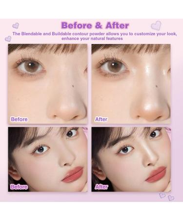 Cool Toned Face Highlighter Contour Palette | Long-lasting Shimmer & Matte Finish | Sculpting Pressed Powder Makeup with Brush Kit - Buy Online on GoSupps.com