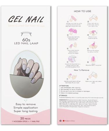 JMEOWIO Semi Cured Gel Nail Strips Cream Purple Grey Gel Nail Stickers Nail Supplies Nail Art Design Decoration Accessories - Buy Online on GoSupps.com